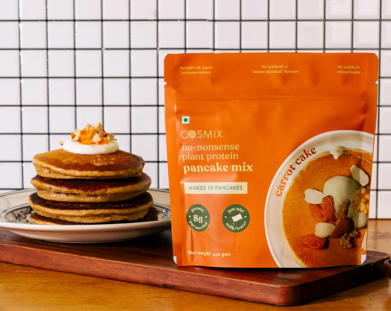 No-Nonsense Plant Protein Pancakes - Carrot Cake - Image 6